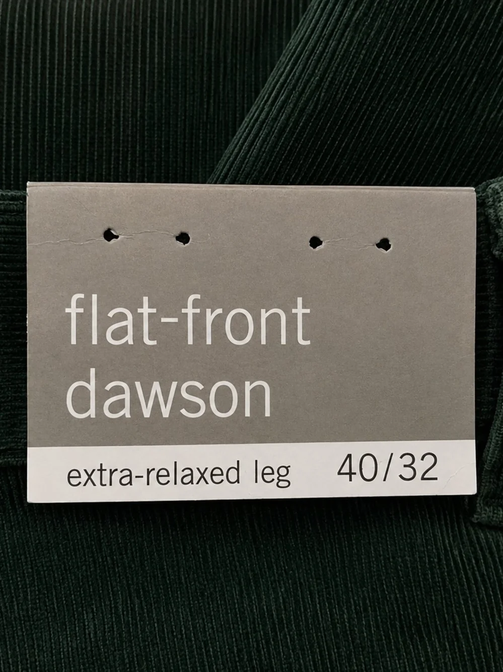 Banana Republic Dark Green Corduroy Flat-Front Pants